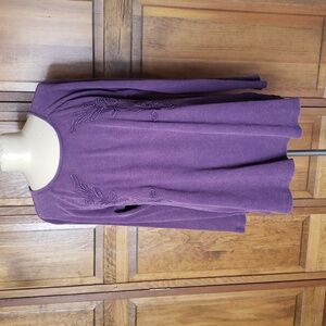 Soft Surroundings CAMDEN Embroidered Waffle Knit Thermal Top Sz XL